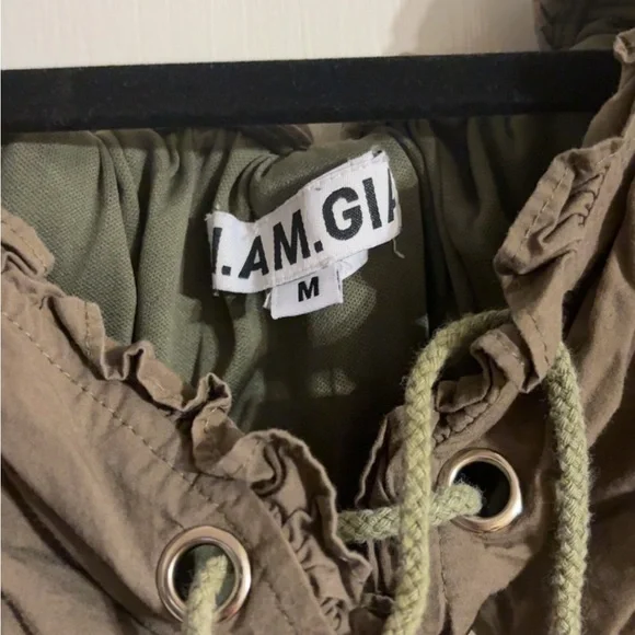 I.AM.GIA Alya Off the Shoulder Corset Top Size M Olive - Picture 4 of 5